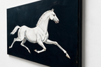 SOLORART Americana Art | White Horse Against Black