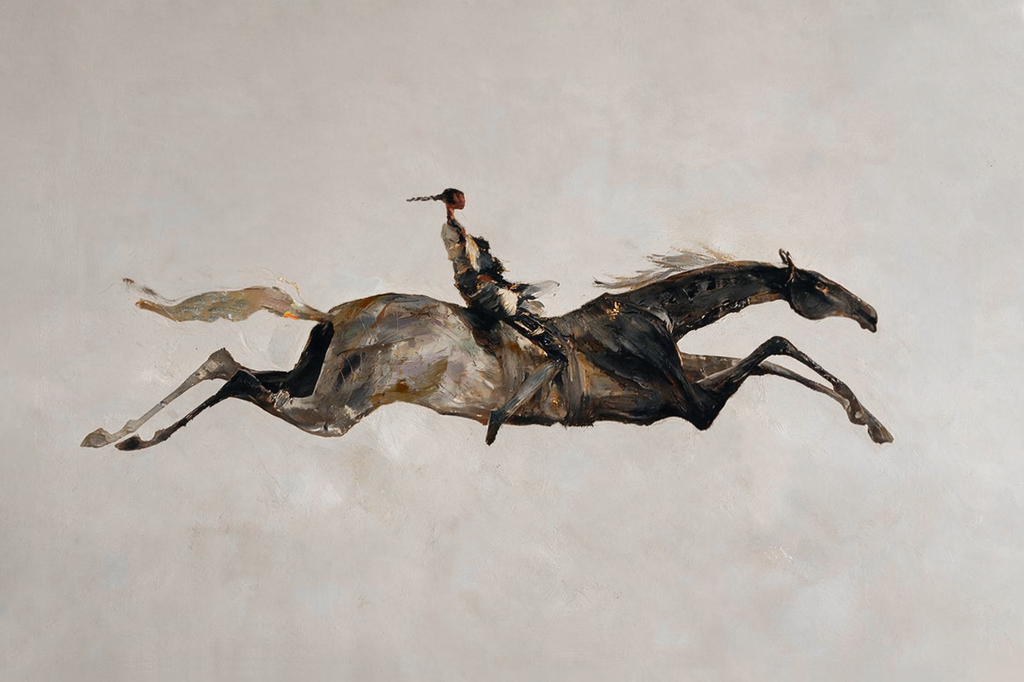 SOLORART Americana Art | Rider on a Leaping Horse