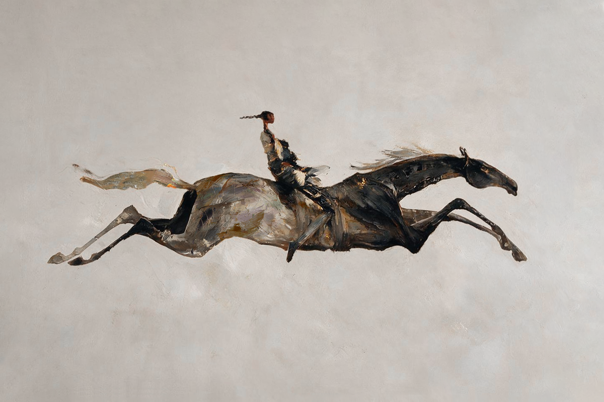 SOLORART Americana Art | Rider on a Leaping Horse