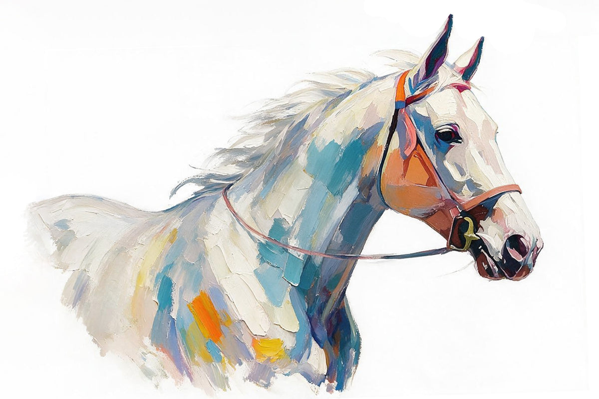 SOLORART Americana Art | Colorful Horse in Bridle