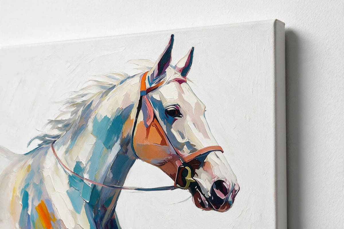 SOLORART Americana Art | Colorful Horse in Bridle