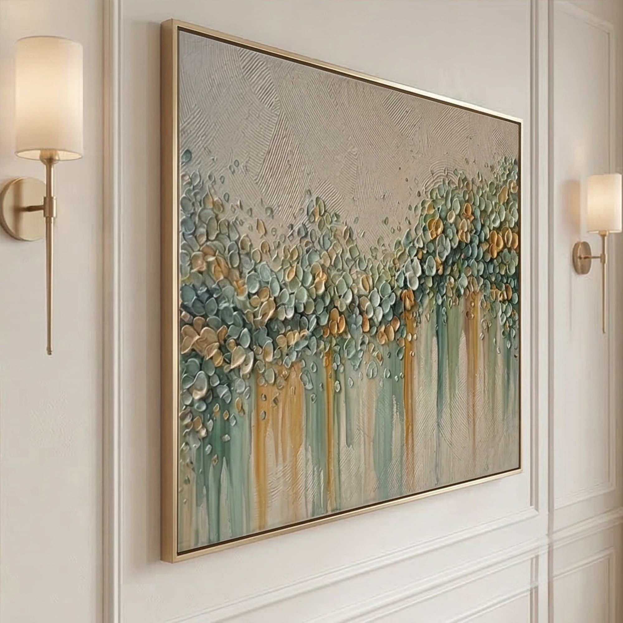 SOLORART 3D-Textured Art | Petal Cascade Glow - B
