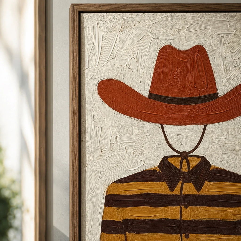 SOLORART Vintage Americana Art | Striped Cowboy