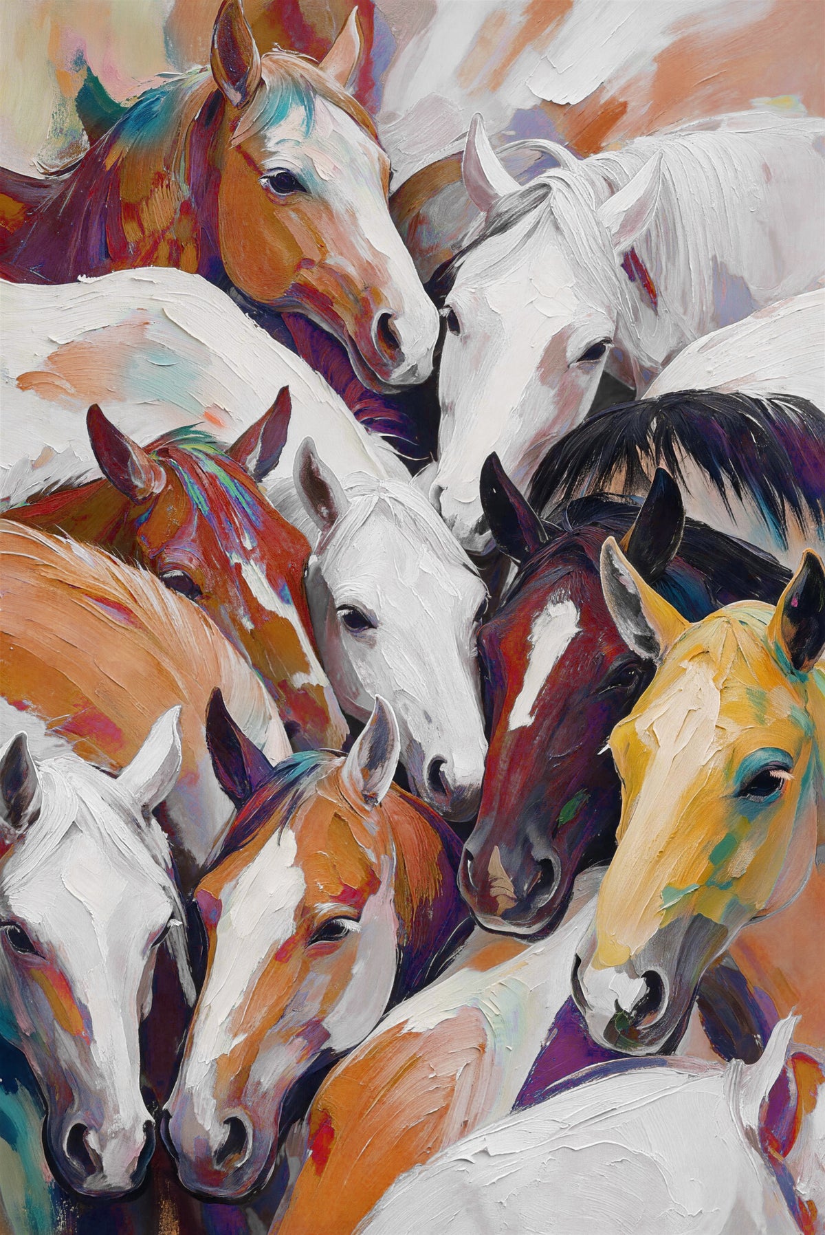 SOLORART Americana Art | Colorful Herd Gathering