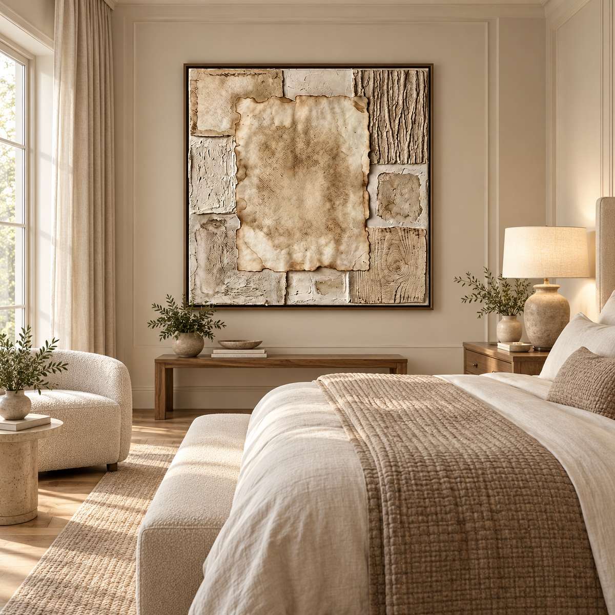 SOLORART Wabi-Sabi Art | Aged Linen Layers