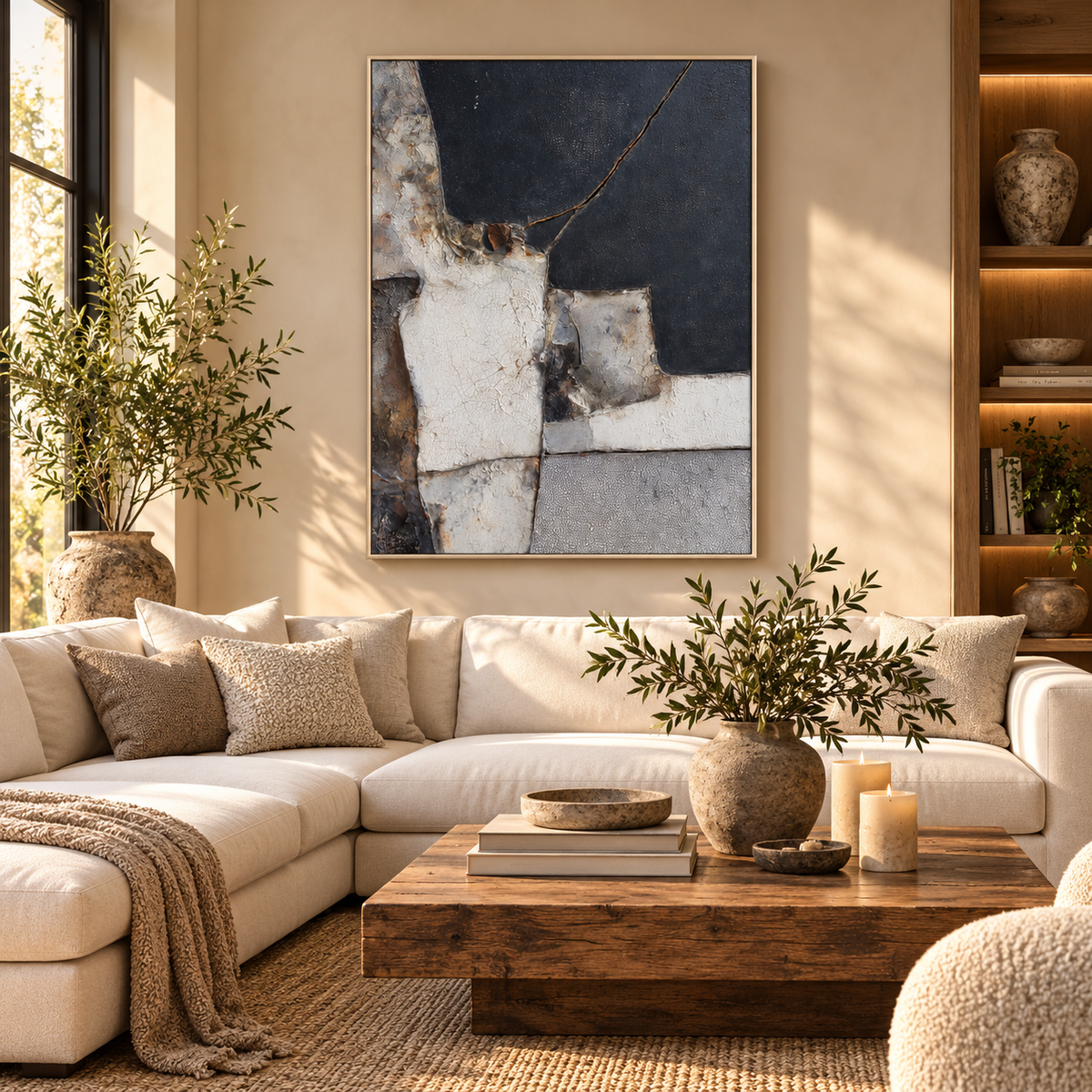 SOLORART Wabi-Sabi Art | Aged Patchwork Tones