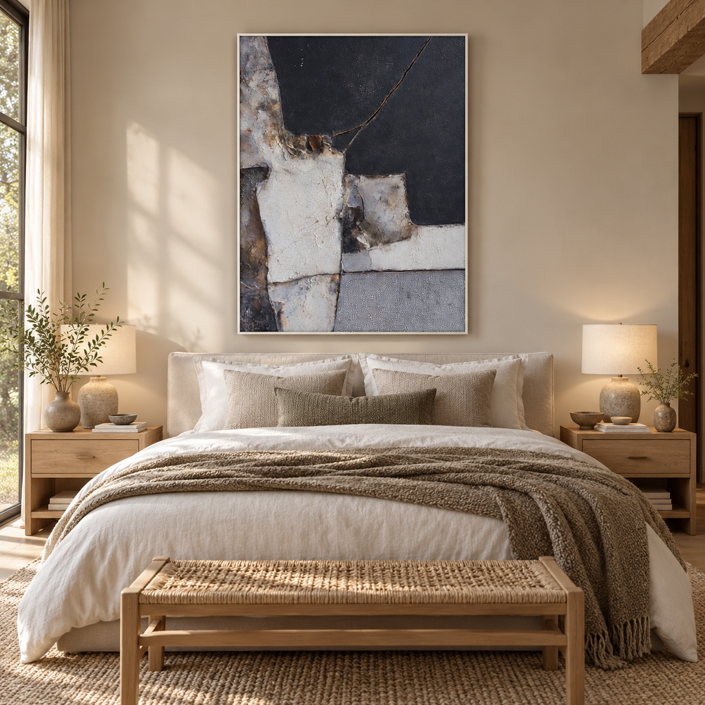 SOLORART Wabi-Sabi Art | Aged Patchwork Tones