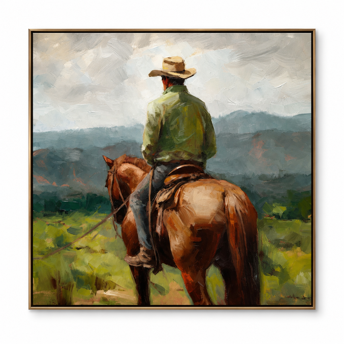 SOLORART Vintage Americana Art | At Rest Before the Distant Ridge