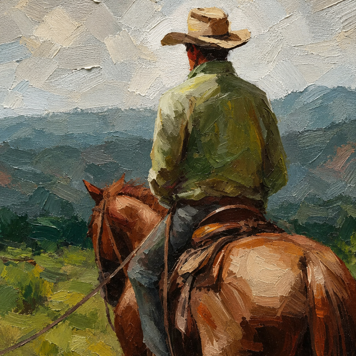 SOLORART Vintage Americana Art | At Rest Before the Distant Ridge