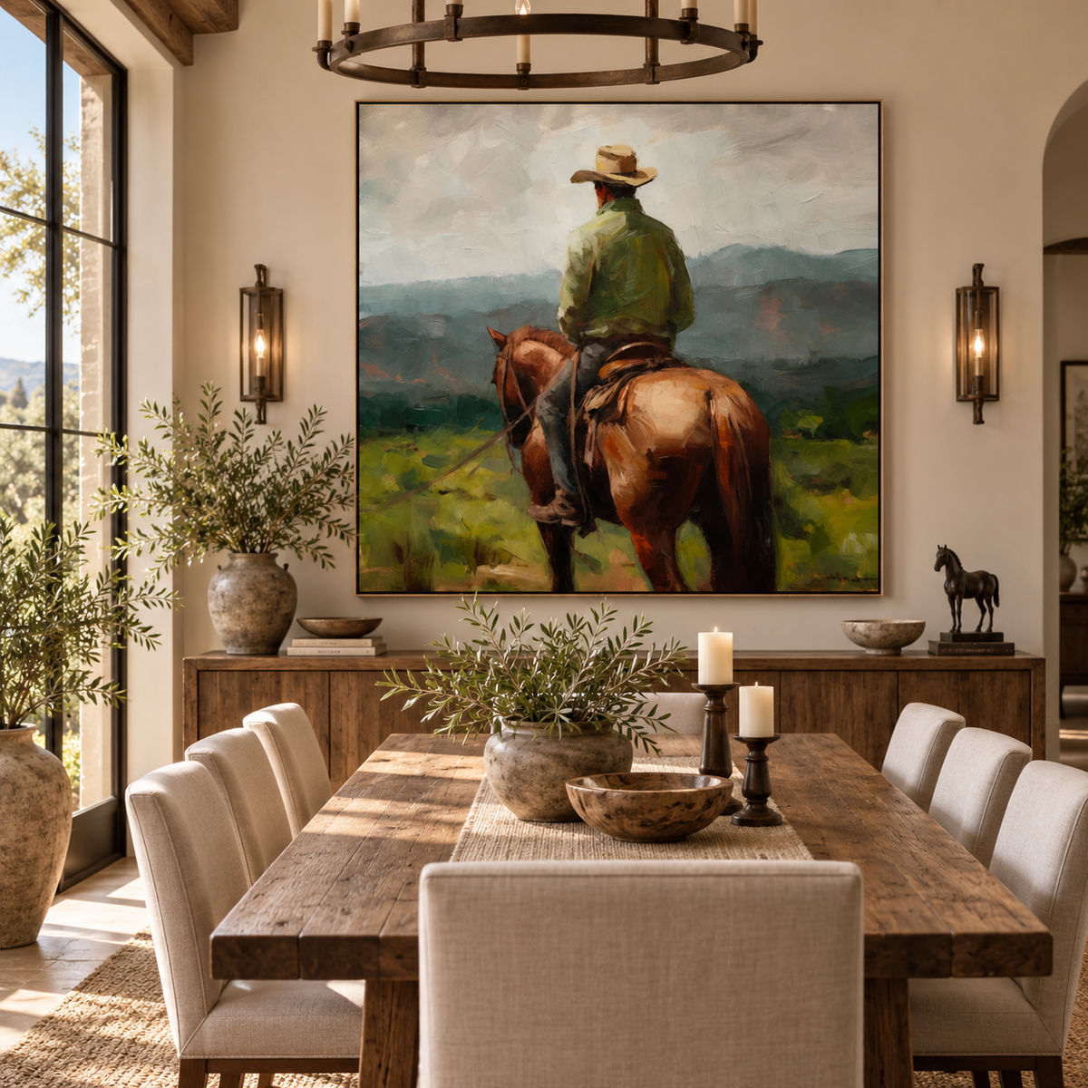 SOLORART Vintage Americana Art | At Rest Before the Distant Ridge