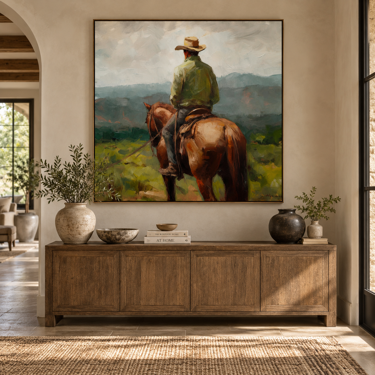 SOLORART Vintage Americana Art | At Rest Before the Distant Ridge
