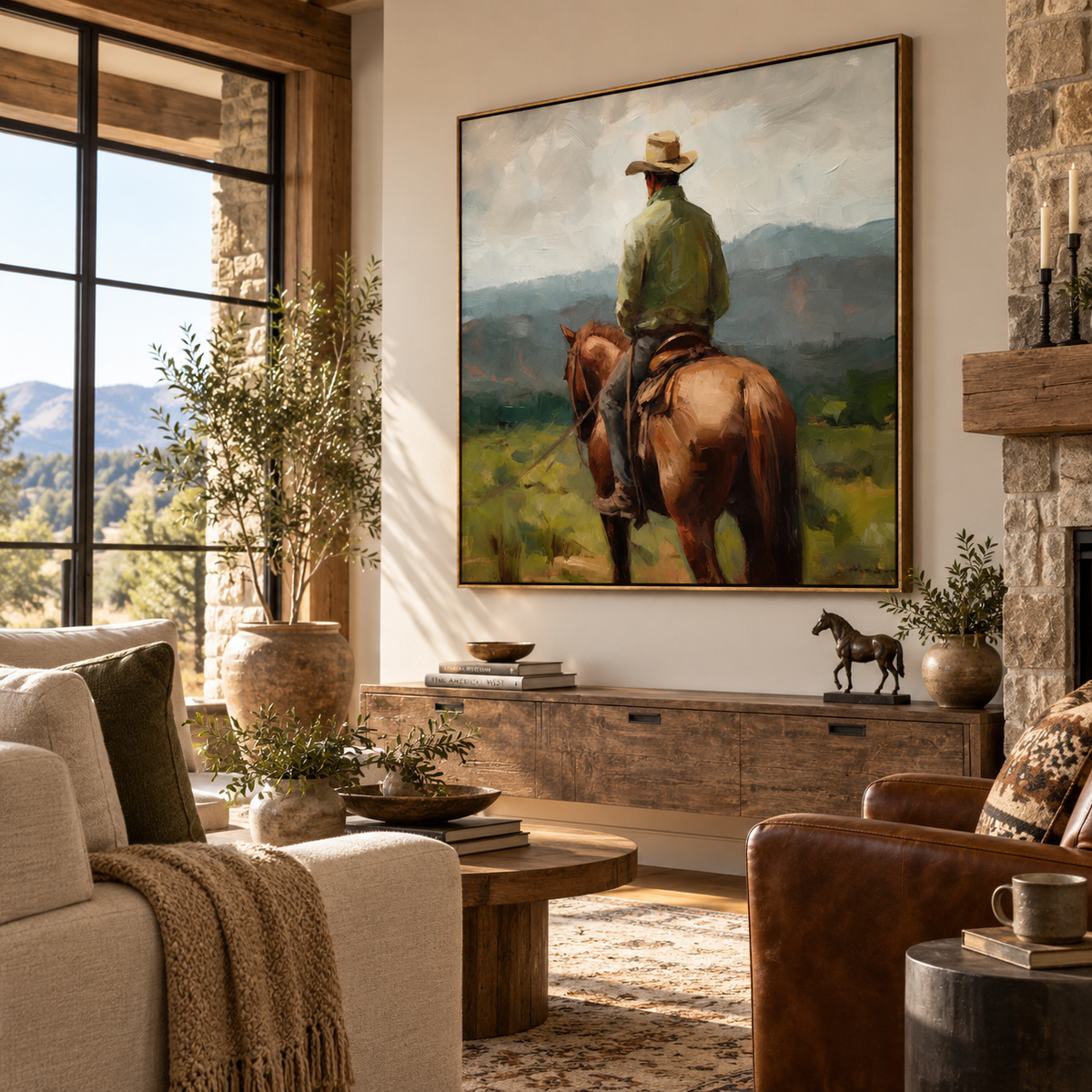 SOLORART Vintage Americana Art | At Rest Before the Distant Ridge