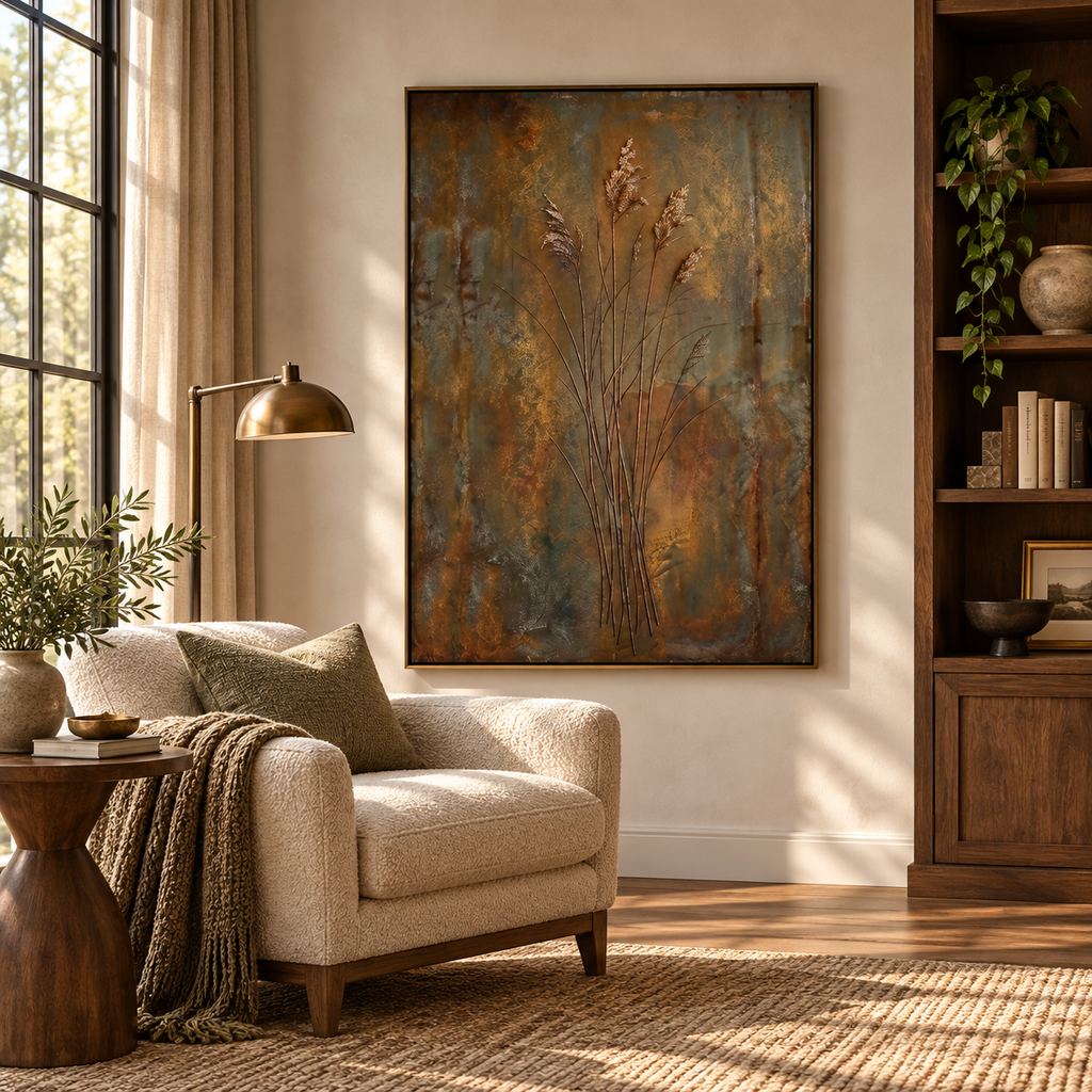 SOLORART Wabi-Sabi Art | Autumn Reed Stillness