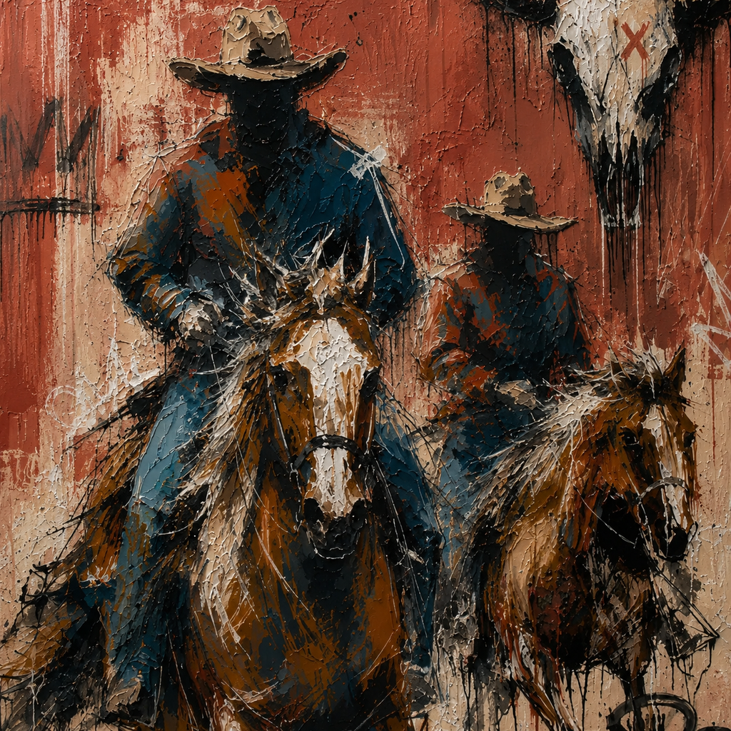 SOLORART Vintage Americana Art | Beneath the Horned Remnant