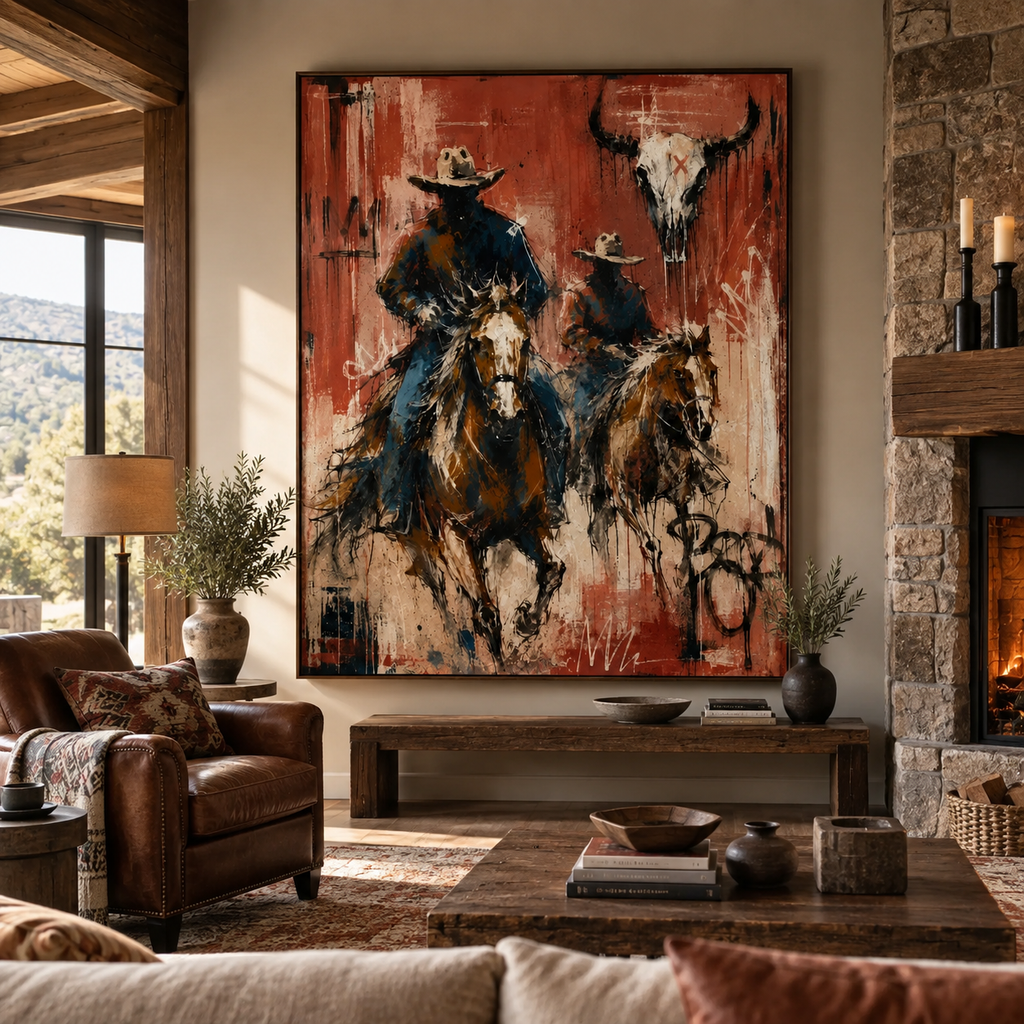 SOLORART Vintage Americana Art | Beneath the Horned Remnant