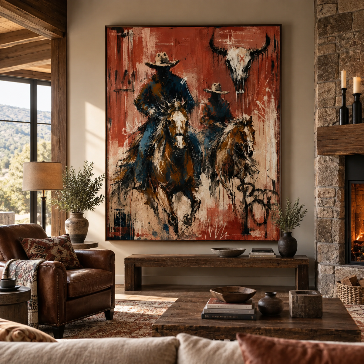 SOLORART Vintage Americana Art | Beneath the Horned Remnant