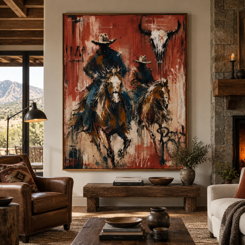 SOLORART Vintage Americana Art | Beneath the Horned Remnant