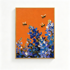SOLORART 3D-Textured Art | Bluebonnet Bee Dance