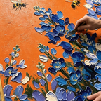 SOLORART 3D-Textured Art | Bluebonnet Bee Dance