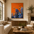 SOLORART 3D-Textured Art | Bluebonnet Bee Dance