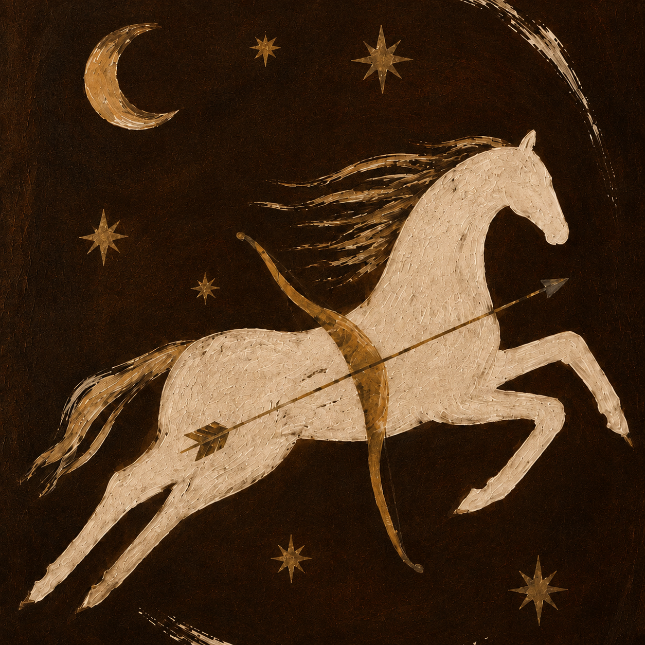 SOLORART Vintage Americana Art | Celestial Charger's Flight