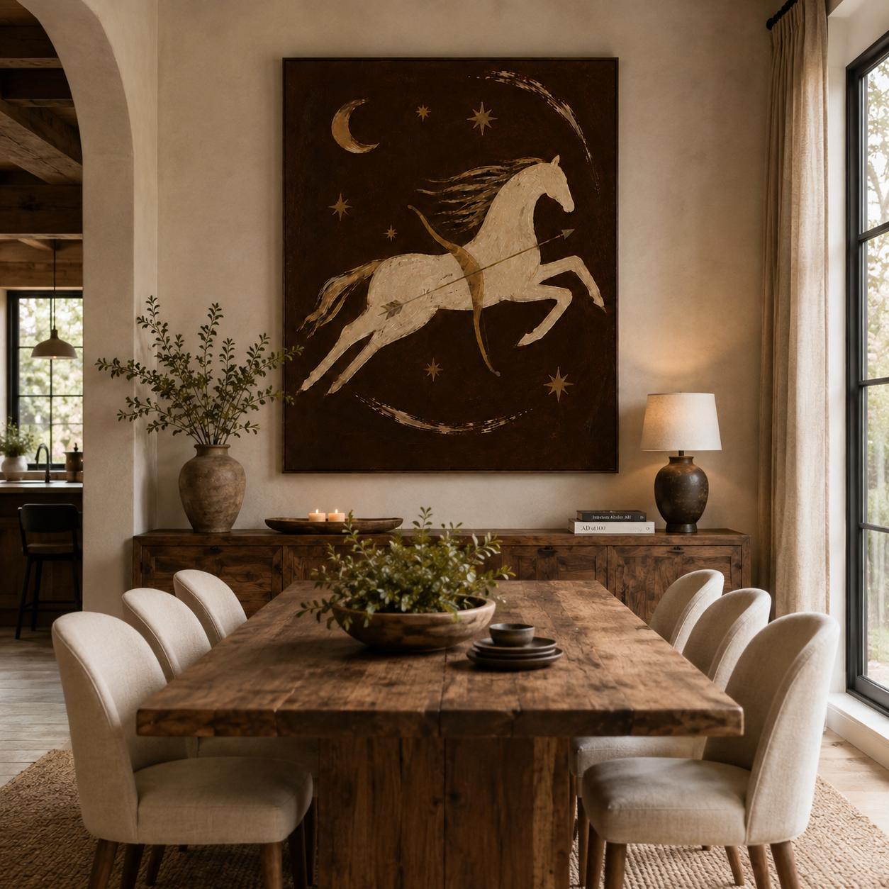 SOLORART Vintage Americana Art | Celestial Charger's Flight