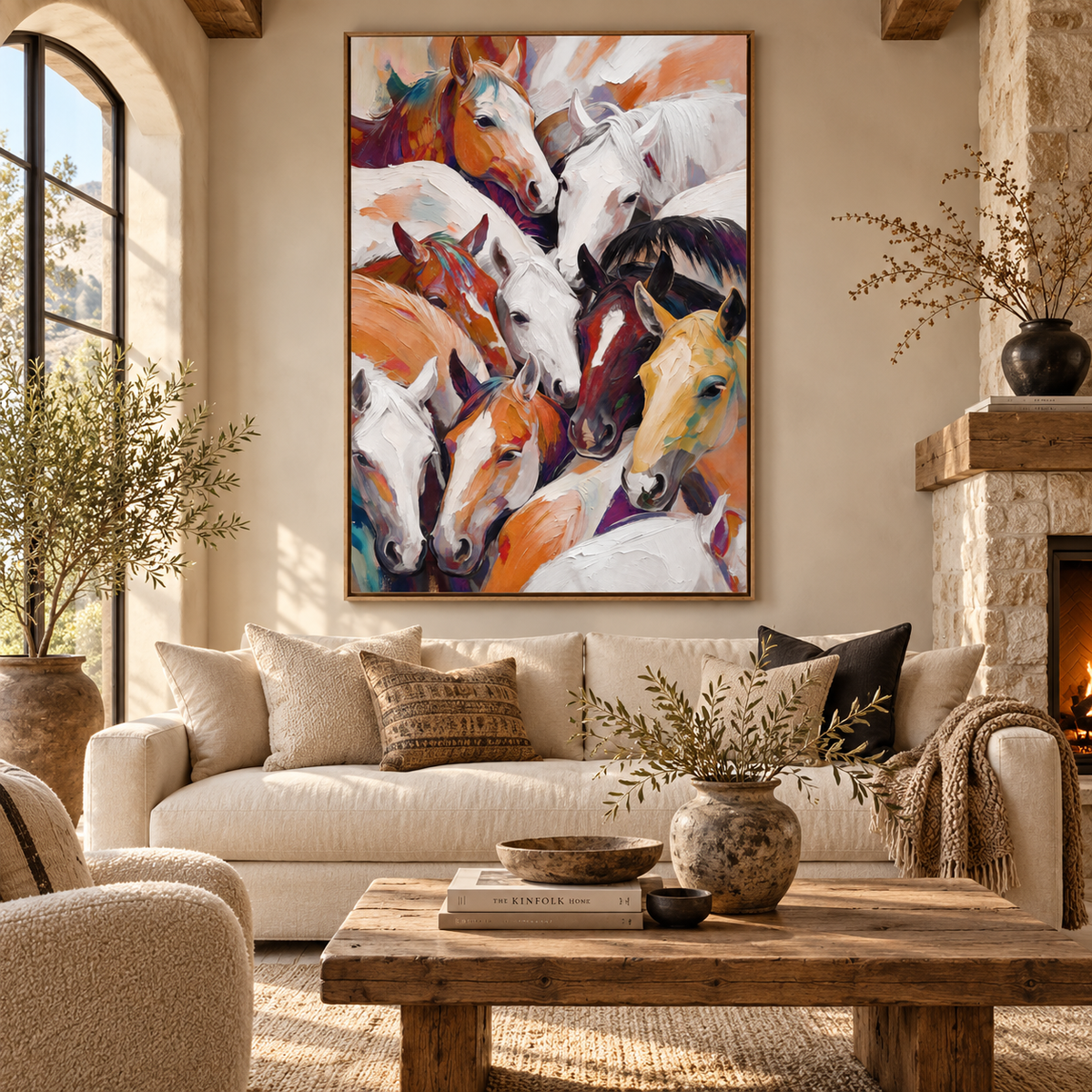 SOLORART Americana Art | Colorful Herd Gathering
