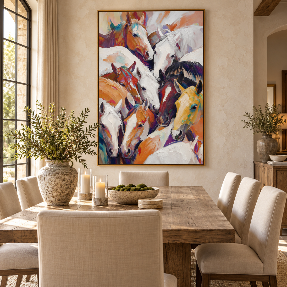 SOLORART Americana Art | Colorful Herd Gathering