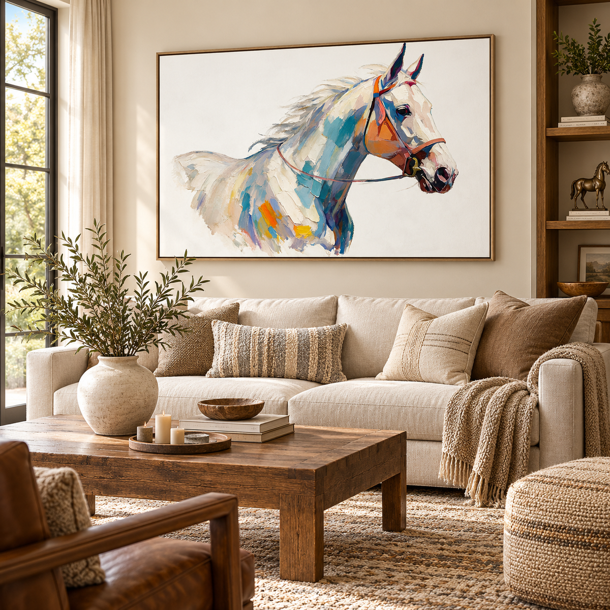 SOLORART Americana Art | Colorful Horse in Bridle