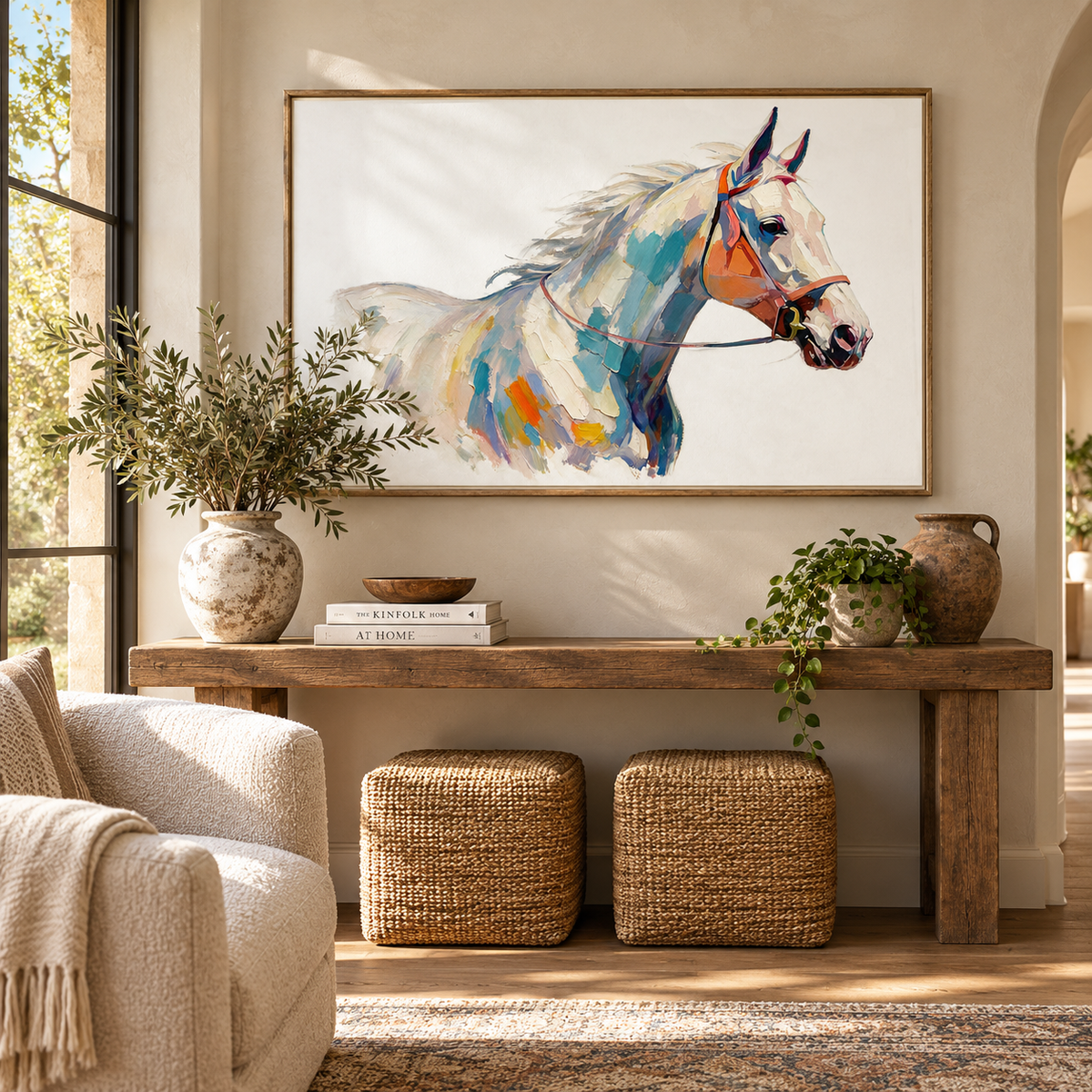 SOLORART Americana Art | Colorful Horse in Bridle