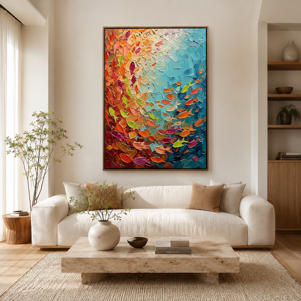 SOLORART Abstract Art |Coral Whispers
