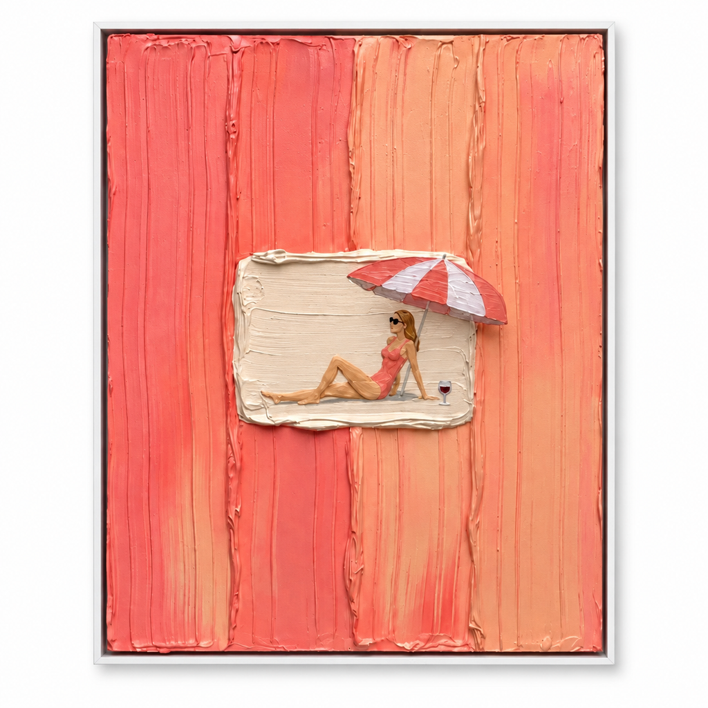 SOLORART 3D Textured Art | Coral Summer Interlude