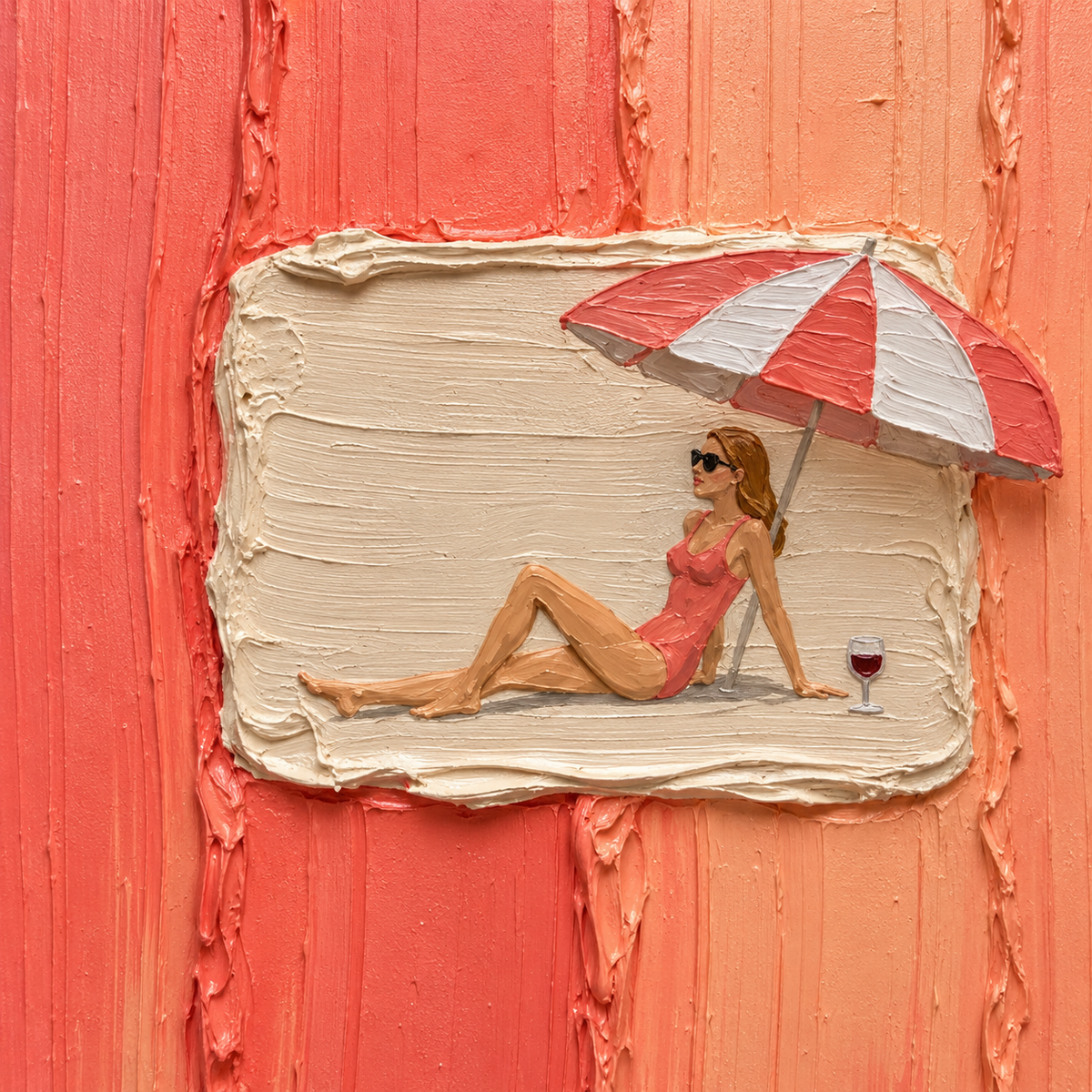 SOLORART 3D Textured Art | Coral Summer Interlude