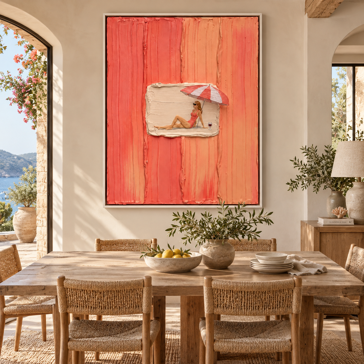 SOLORART 3D Textured Art | Coral Summer Interlude