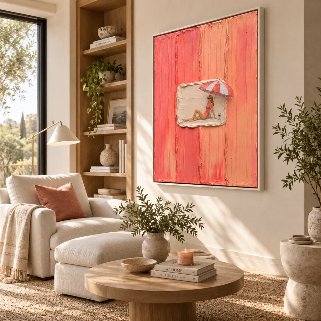 SOLORART 3D Textured Art | Coral Summer Interlude