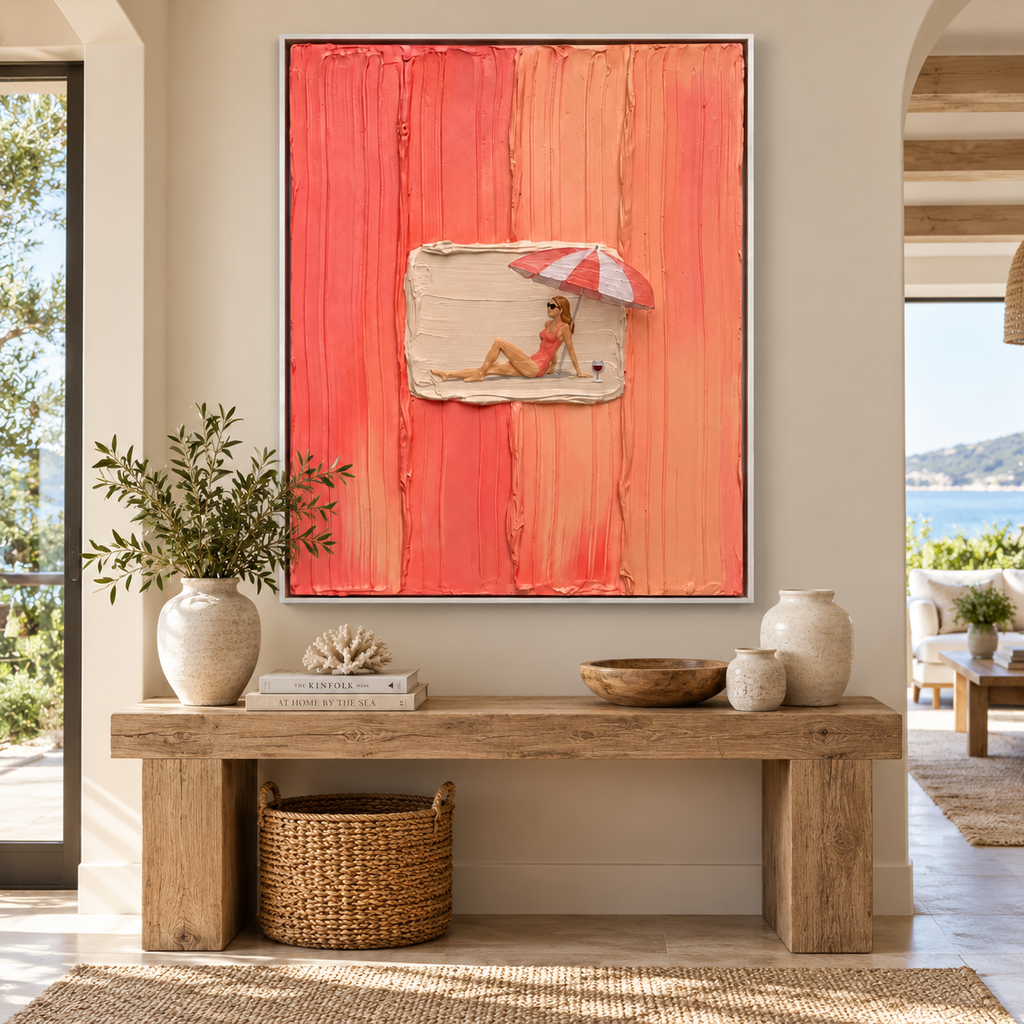 SOLORART 3D Textured Art | Coral Summer Interlude