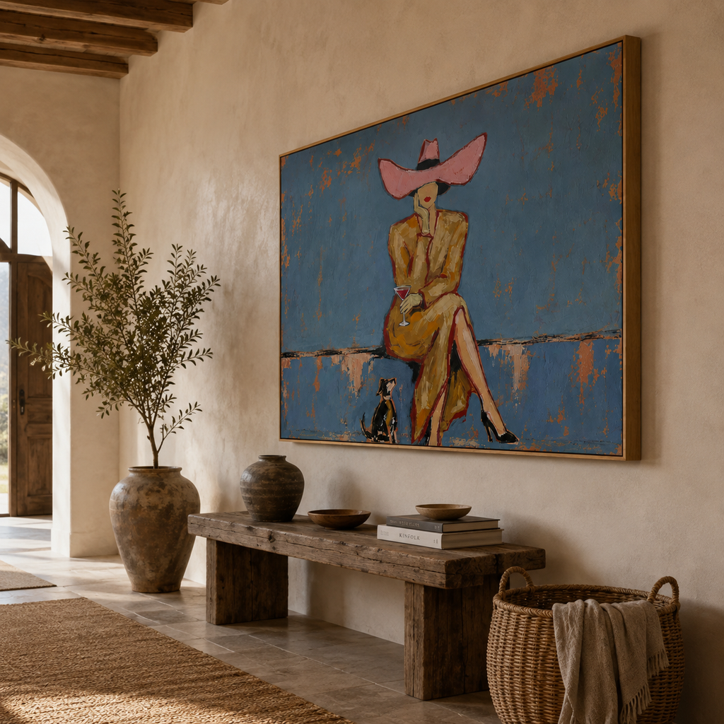 SOLORART Vintage Americana Art | Cowgirl's Moment of Ease