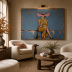 SOLORART Vintage Americana Art | Cowgirl's Moment of Ease
