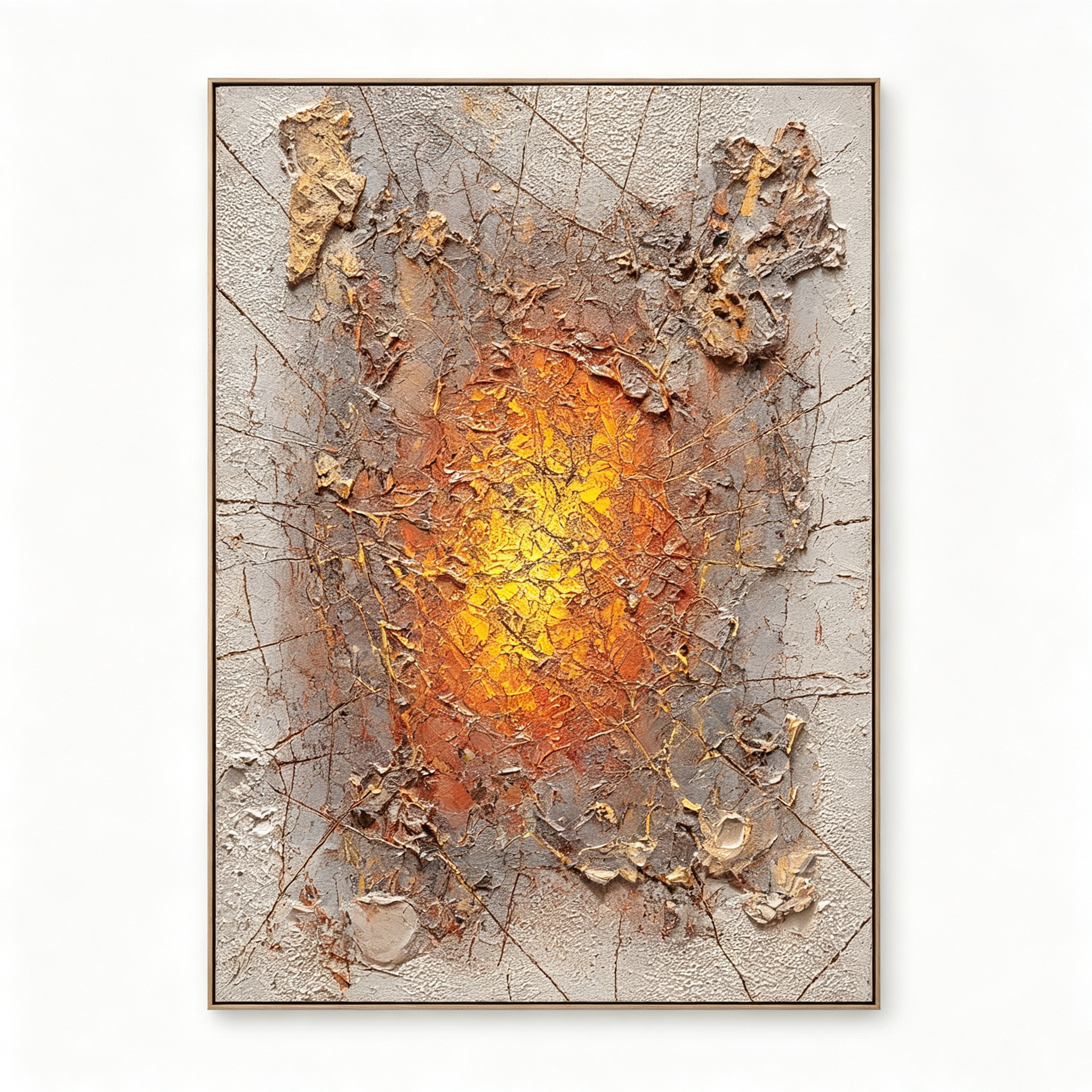 SOLORART Wabi-Sabi Art | Cracked Amber Burst
