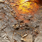 SOLORART Wabi-Sabi Art | Cracked Amber Burst