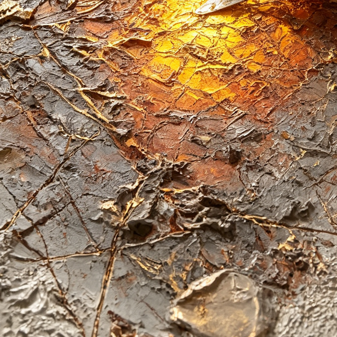 SOLORART Wabi-Sabi Art | Cracked Amber Burst