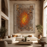 SOLORART Wabi-Sabi Art | Cracked Amber Burst
