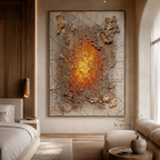 SOLORART Wabi-Sabi Art | Cracked Amber Burst