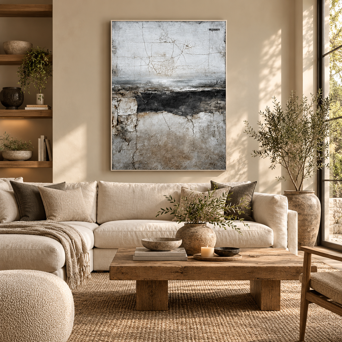 SOLORART Wabi-Sabi Art | Cracked Ash Divide