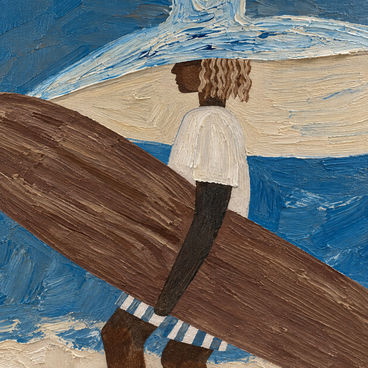 SOLORART Vintage Americana Art | Double Board Surfer