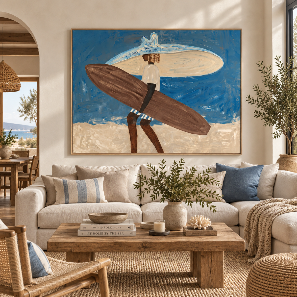SOLORART Vintage Americana Art | Double Board Surfer