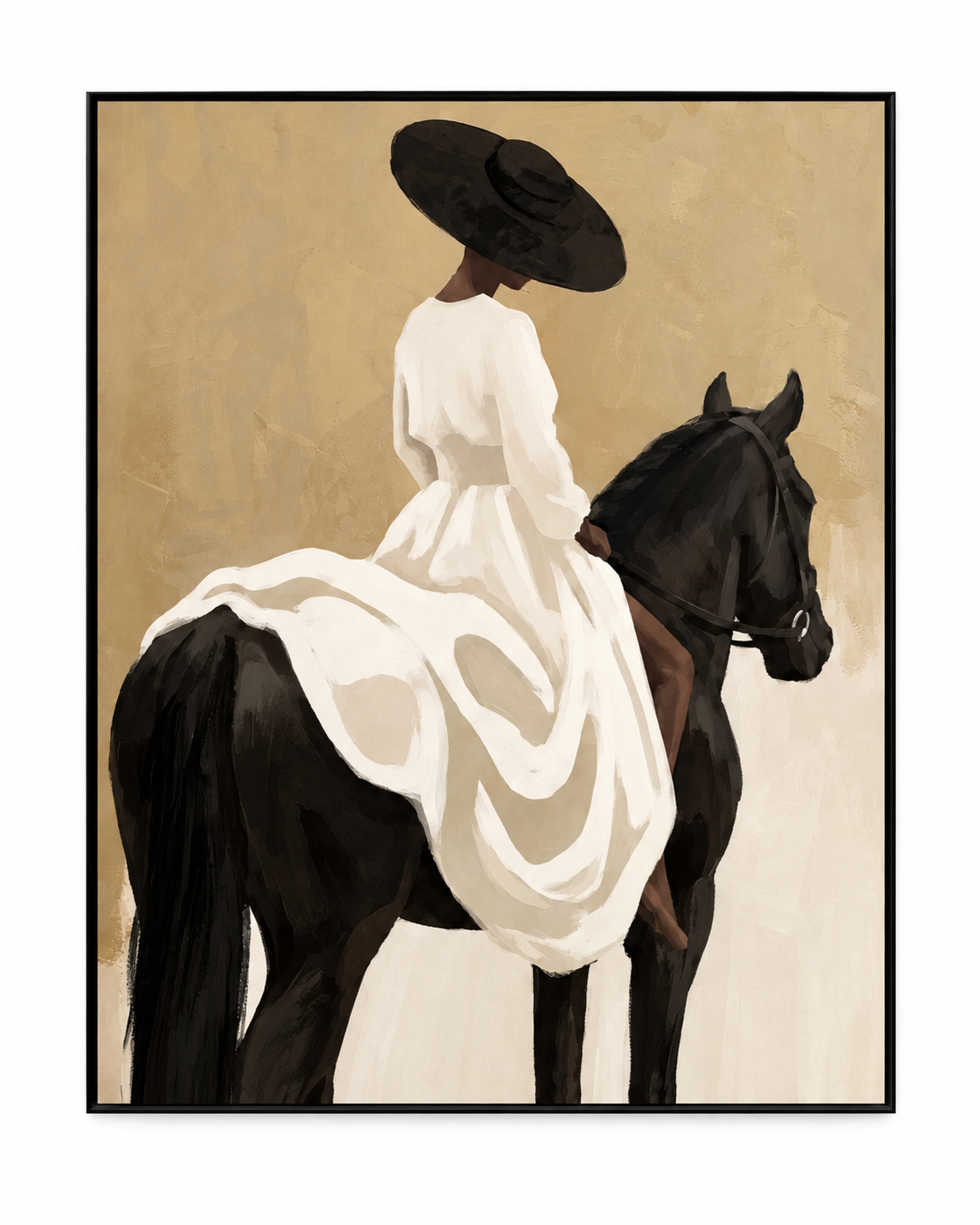 SOLORART Vintage Americana Art | Elegant Ride on the Ivory Steed