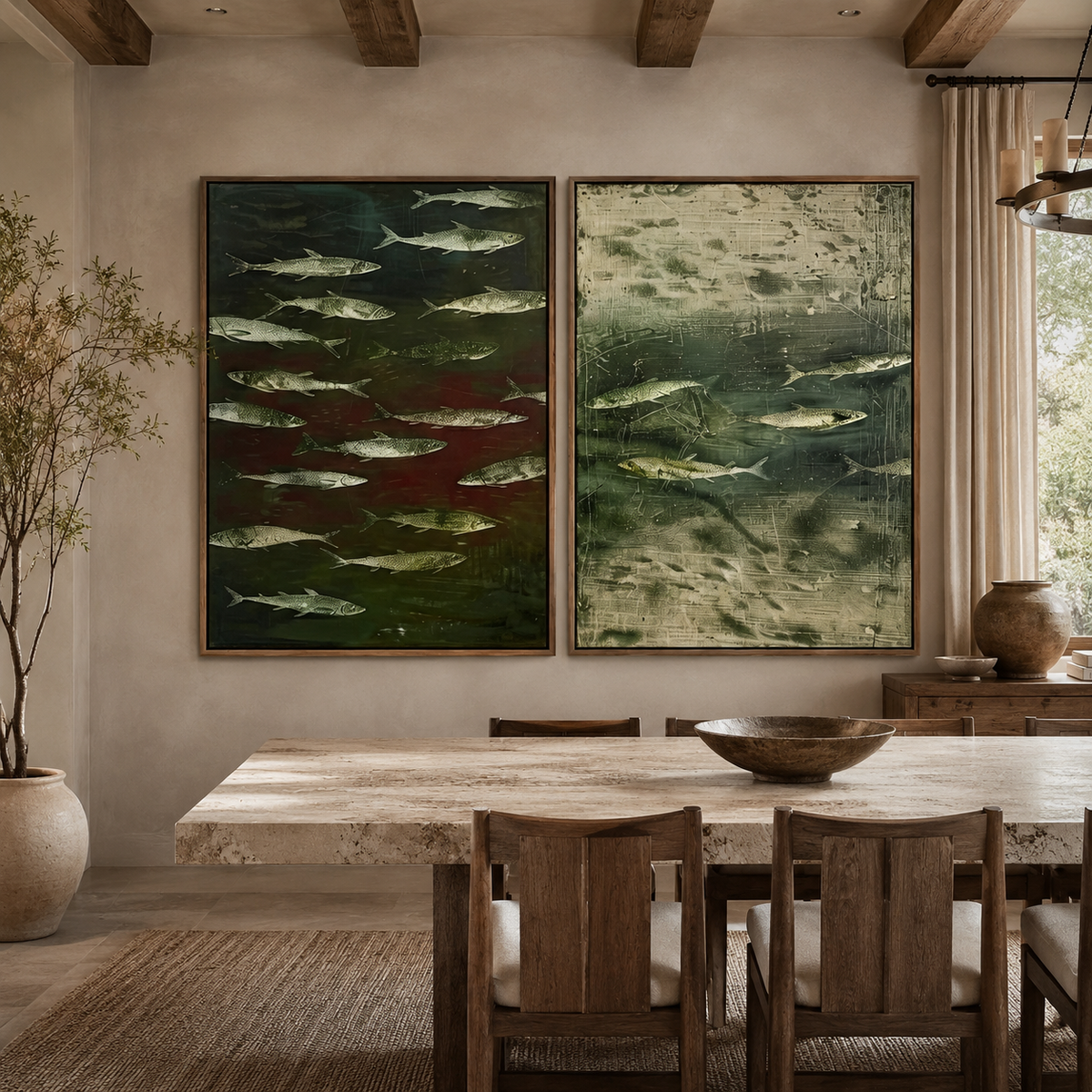 SOLORART Wabi-Sabi Art | FISH Shoal in Dusk