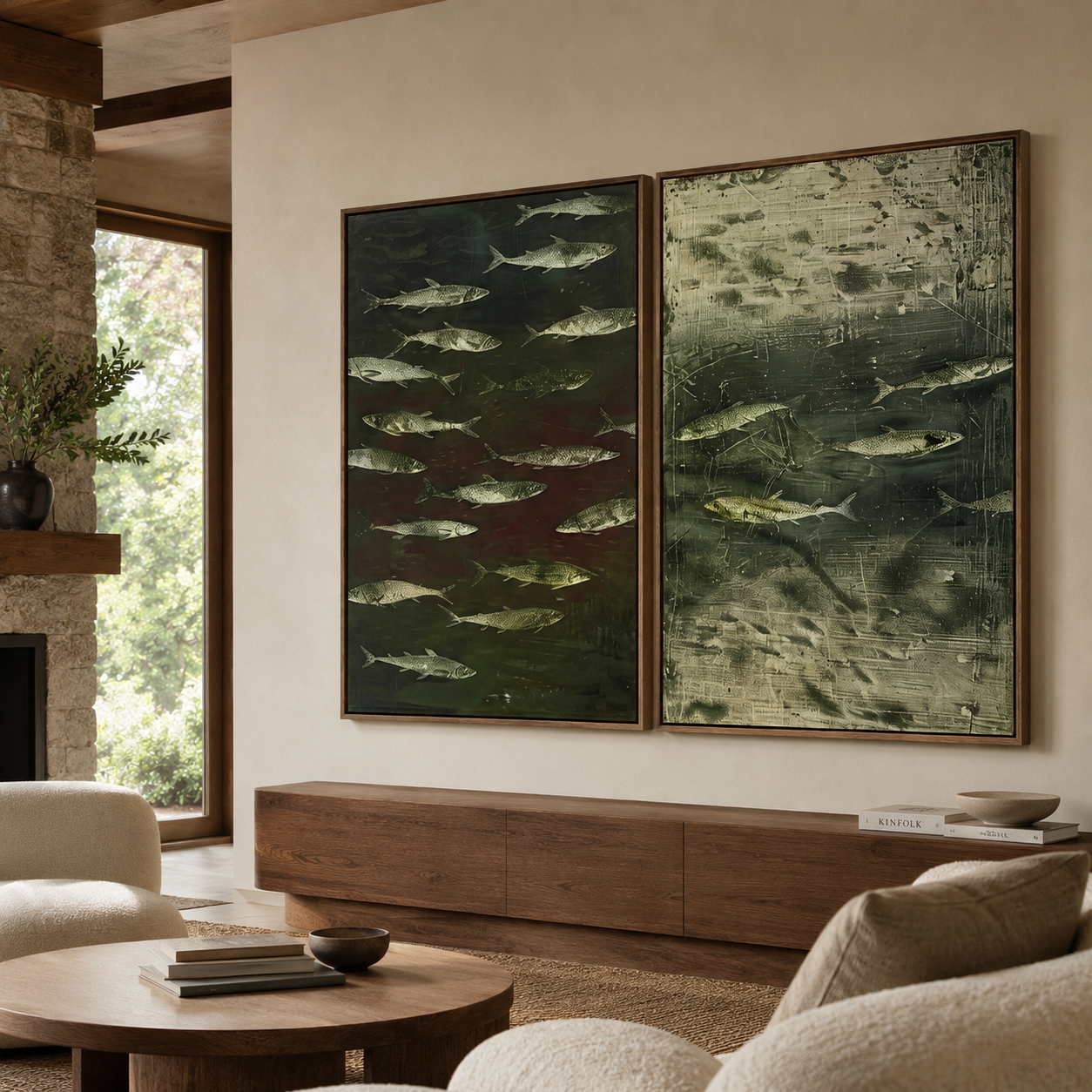 SOLORART Wabi-Sabi Art | FISH Shoal in Dusk