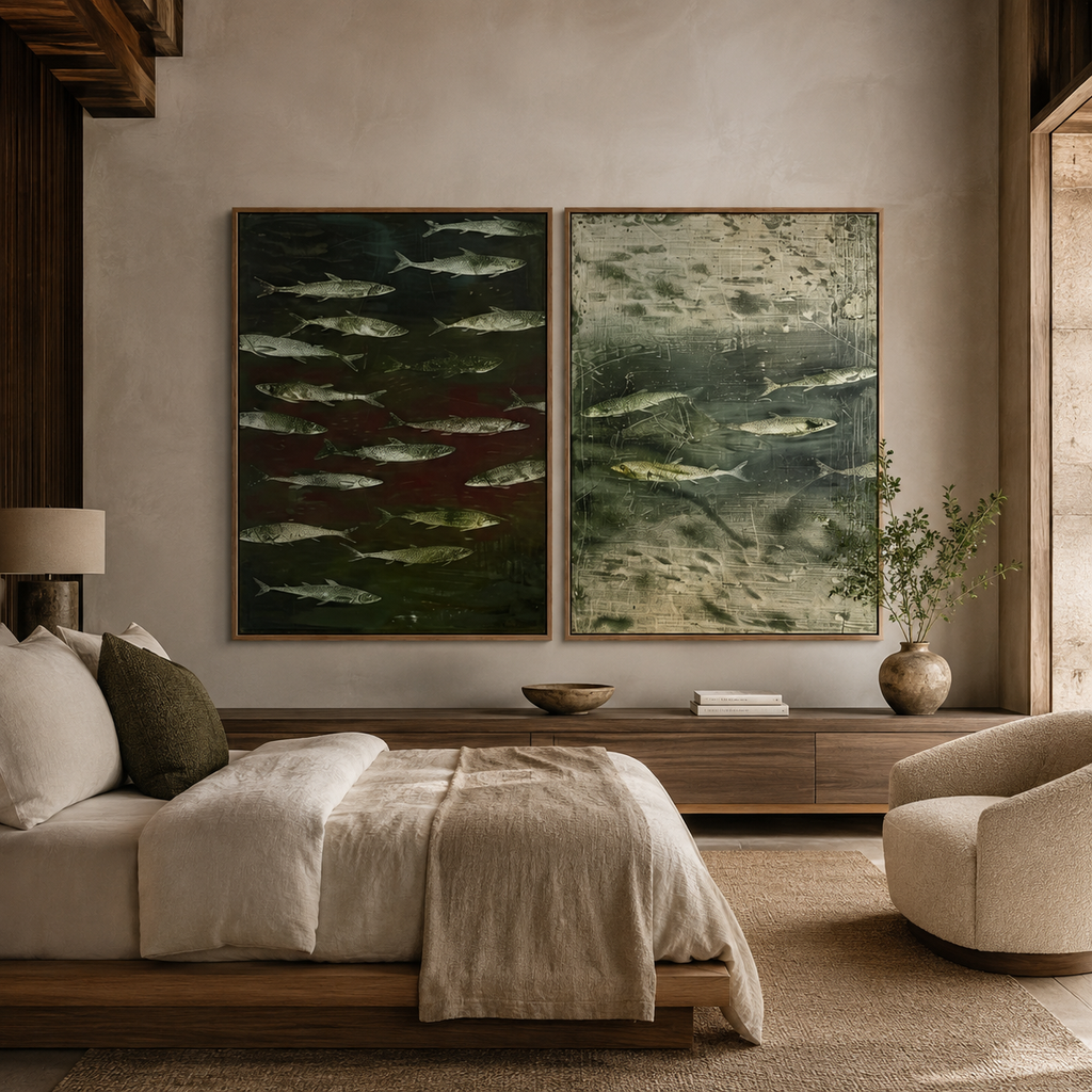 SOLORART Wabi-Sabi Art | FISH Shoal in Dusk